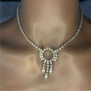 Stunning Art Deco Raphael Silver Rhinestone Necklace